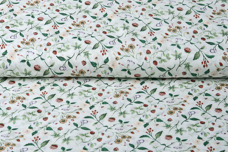 100% Viscose Vive Kleine Aardbei