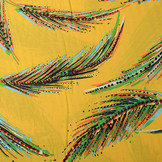 100% Viscose Kunst Veren Geel