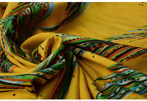 100% Viscose Kunst Veren Geel