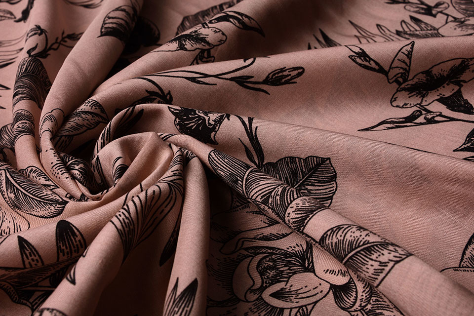 100% Viscose Scarlett Bloemen Poeder Roze