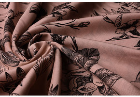 100% Viscose Scarlett Flowers Powder Pink