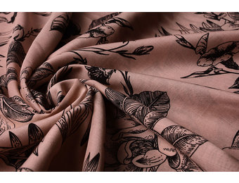 100% Viskose Scarlett Blumen Puderrosa