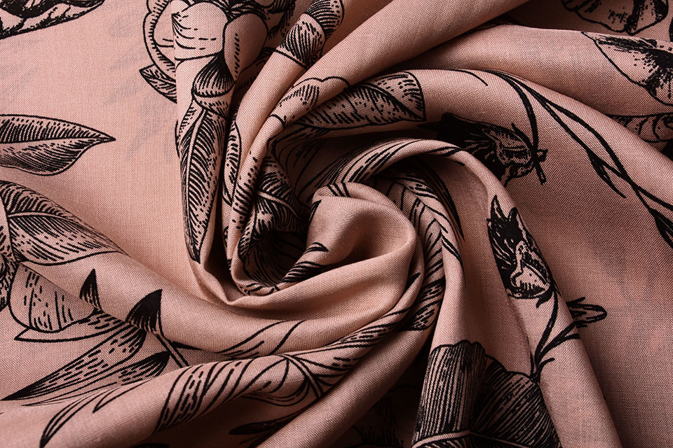 100% Viscose Scarlett Bloemen Poeder Roze