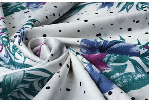 100% Viscose Lili Flowers Dots