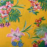 100% Viskose Amazone Blätter Ockergelb