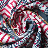 100% Viscose Wildernis Ruit Fuchsia Blauw