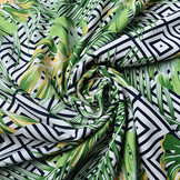 100% Viscose Wilderness Checkered Navy Blue Green