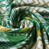 100% Viscose Wildernis Ruit Zand Groen