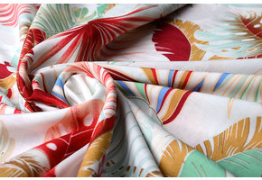 100% Viscose Hojas White