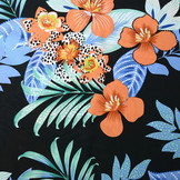 100% Viscose Flores Hawaianas Zwart