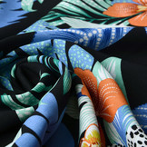 100% Viscose Flores Hawaianas Black