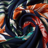 100% Viscose Bounty Leaves Navy Blue