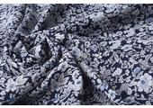 100% Viskose Sylvie Kleine Blumen Marineblau