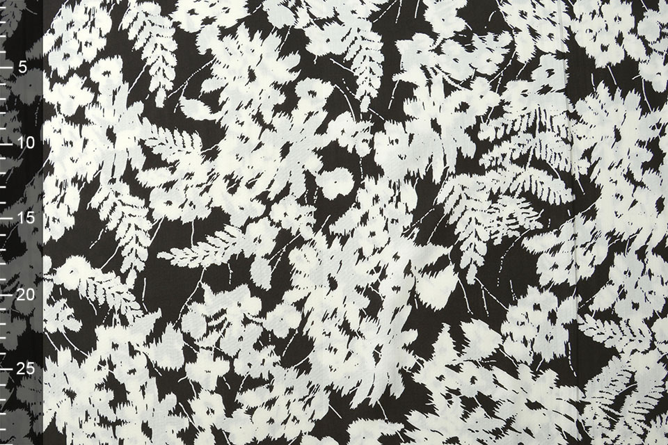100% Viscose Elvira Black White
