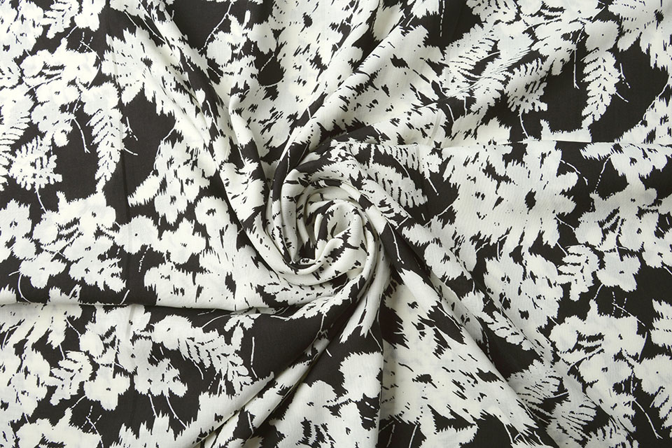 100% Viscose Elvira Black White