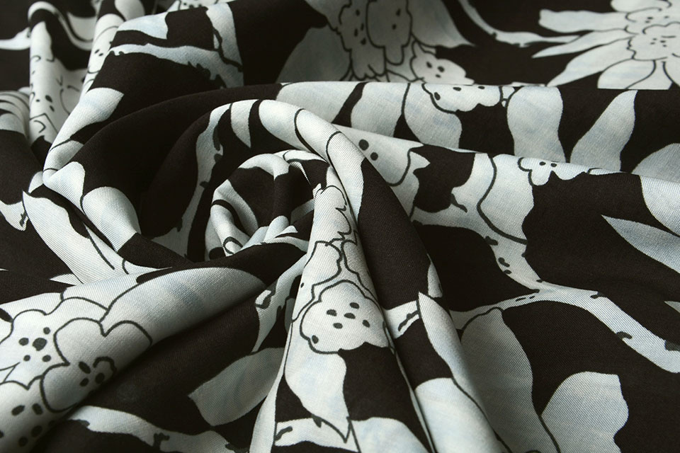 100% Viscose Laurie Zwart - Wit