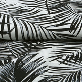 100% Viscose Kira Palmbladeren Wit - Zwart