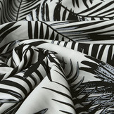 100% Viscose Kira Palmbladeren Wit - Zwart