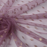 Fine Tulle Glitter Dots Dark Old Lilac