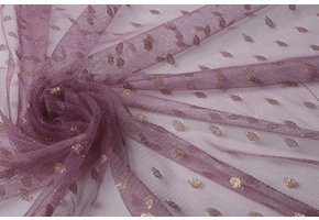 Fijne Tule Glitter Stippen Donker Oud Lila