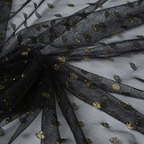 Fijne Tule Glitter Stippen Zwart