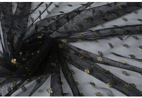 Fine Tulle Glitter Dots Black