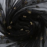 Fijne Tule Glitter Stippen Zwart