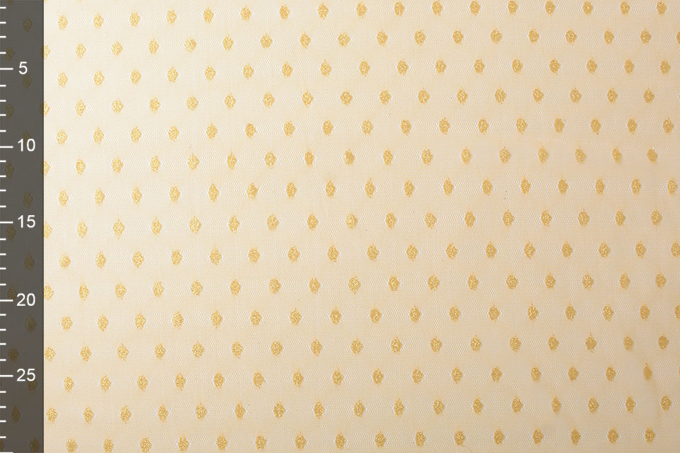 Fine Tule Glitter Dots Apricot