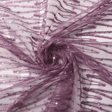 Mesh Embroidered  Sequins ZigZag Dark Old Lilac