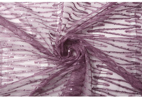 Netz Bestickt Pailletten Zick-Zack Dunkel Altflieder