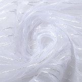 Mesh Embroidered  Sequins ZigZag White