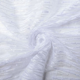 Mesh Geborduurd Pailletten ZigZag Wit