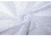 Mesh Embroidered  Sequins ZigZag White