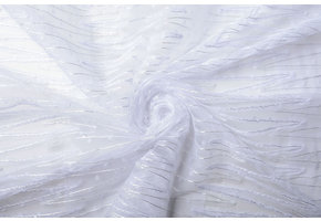 Mesh Geborduurd Pailletten ZigZag Wit