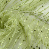 Mesh Geborduurd Pailletten ZigZag Licht Lime Groen