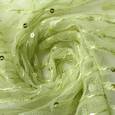 Mesh Geborduurd Pailletten ZigZag Licht Lime Groen