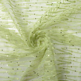 Mesh Geborduurd Pailletten ZigZag Licht Lime Groen