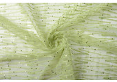 Mesh Embroidered  Sequins ZigZag Light Lime Green