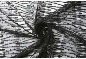 Mesh Embroidered  Sequins ZigZag Black