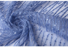 Netz Bestickt Pailletten Zick-Zack Flieder Jeans