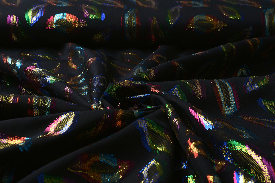 Lurex Metal Zwart Skylar Multi