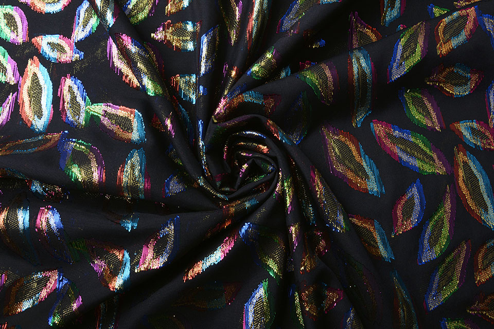 Lurex Metal Zwart Skylar Multi