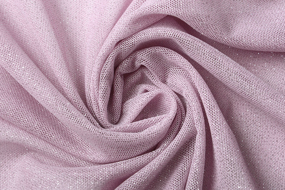 Stretch Bruids Tule Glitter Roze - Fabrics