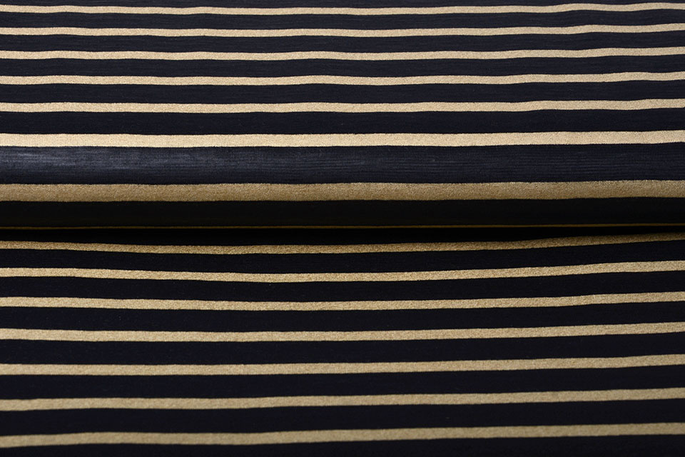 Cotton Blend Stripes Black Sand