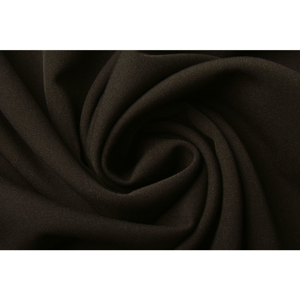 Poly Wool Stretch Gabardine in Dark Brown