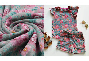 Nicky Velours Flowers Grey