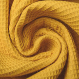 Mini Waffle Pique Fabric Ocher Yellow