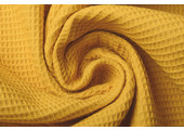 Mini Waffle Pique Fabric Ocher Yellow
