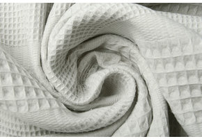 Combi Waffle Pique Fabric Light Grey