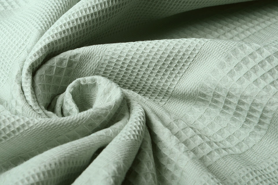 Combi Waffle Pique Fabric Light Old Green